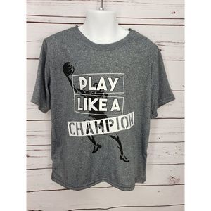 Zone Pro Gray short sleeve Xs 4/5 athletic PLAY LIKE A CHAMPION basketball shirt